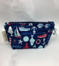 Seaside makeup bag, Nautical zip bag, 2 size options, Handmade - Image 6