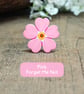 Apricot Forget Me Not Brooch, Handmade Wooden Flower Pin, Remembrance Gift - Image 8