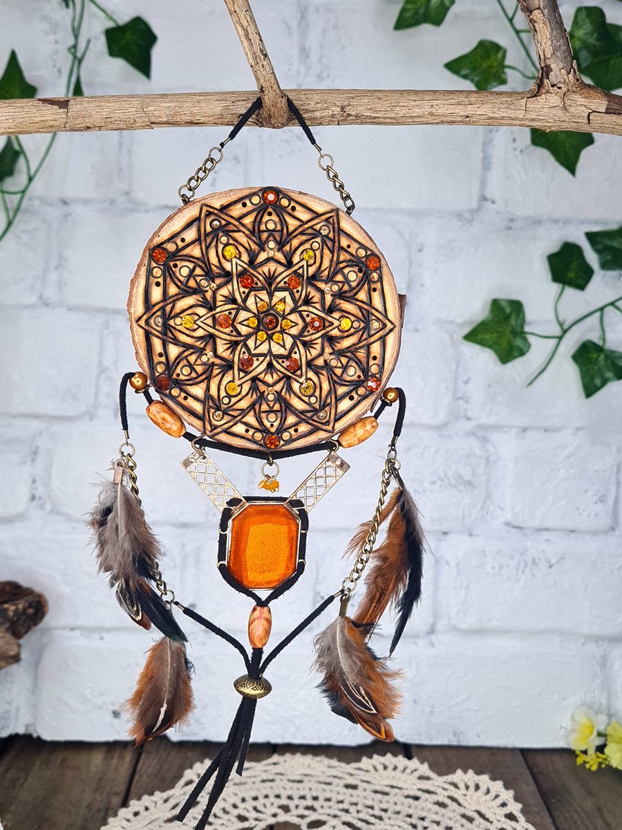 Pyrography dream catcher-Interis