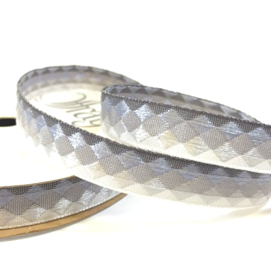 Silver Facets Ribbon - 3.6 Metres - Full Reel