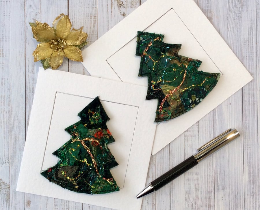 Christmas card with detachable up-cycled Christmas tree decoration. 