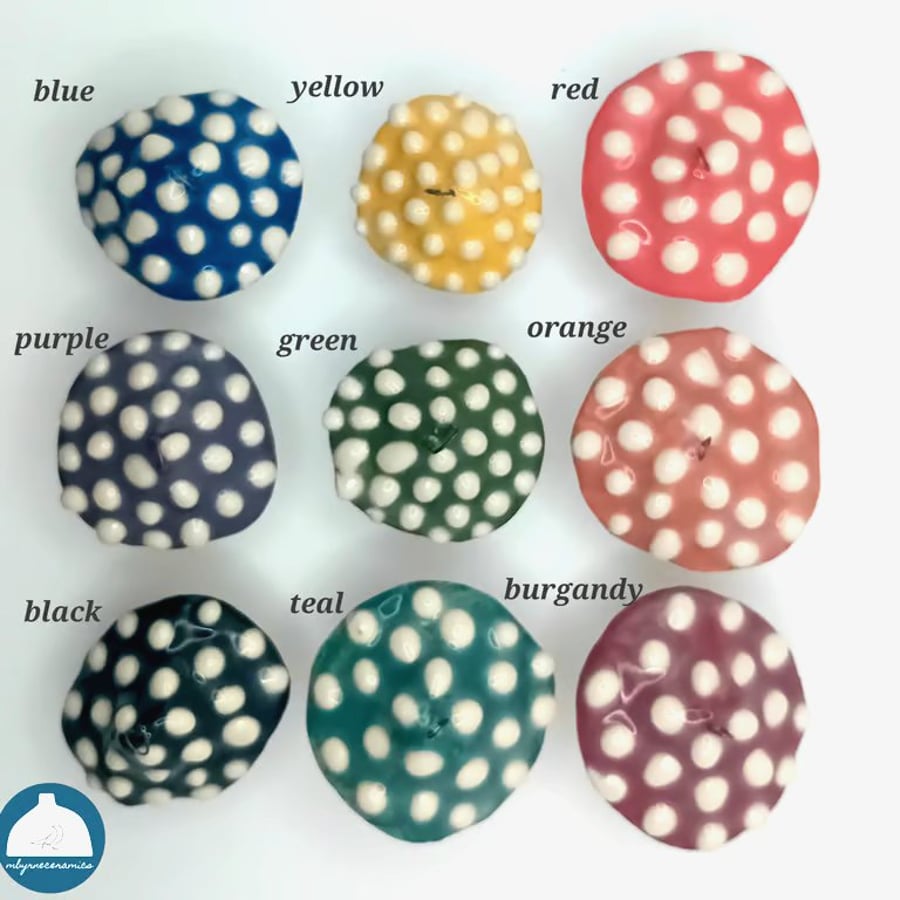 Set of 8 ceramic Toadstools