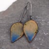 Earrings, enamel, sterling silver and copper