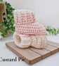 Cutie Pie Crochet Baby Booties - Peach, Custard & Pecan Pie - 0-6 Months - Image 3