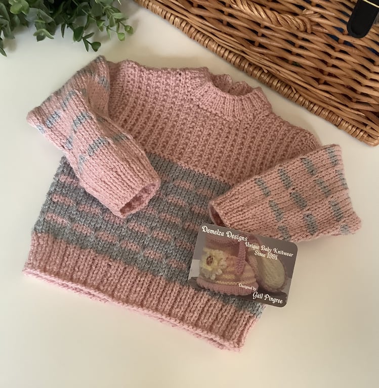 Baby Girl's Cosy Soft Hand Knitted Jumper  3 - 9 months (Dress not included)