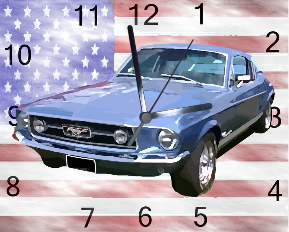 mustang wall hanging clock frd mustang clock