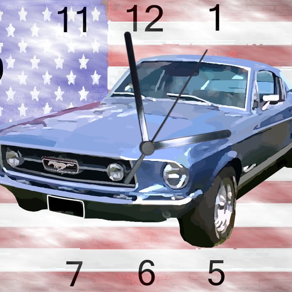 mustang wall hanging clock frd mustang clock