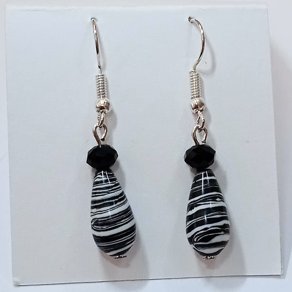 Striped Agate Gemstone Earrings (4) - UK Free Post