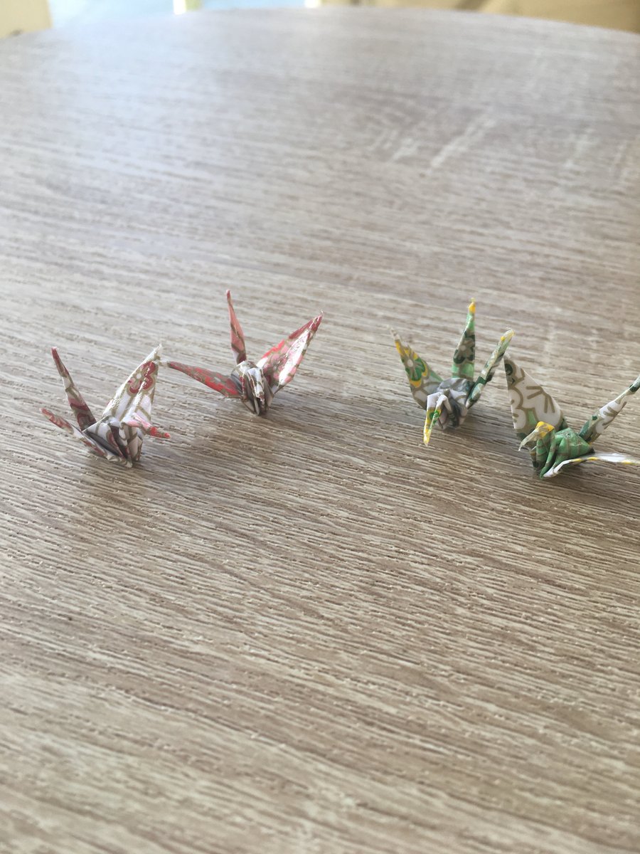 2 pair of origami cranes for earrings 