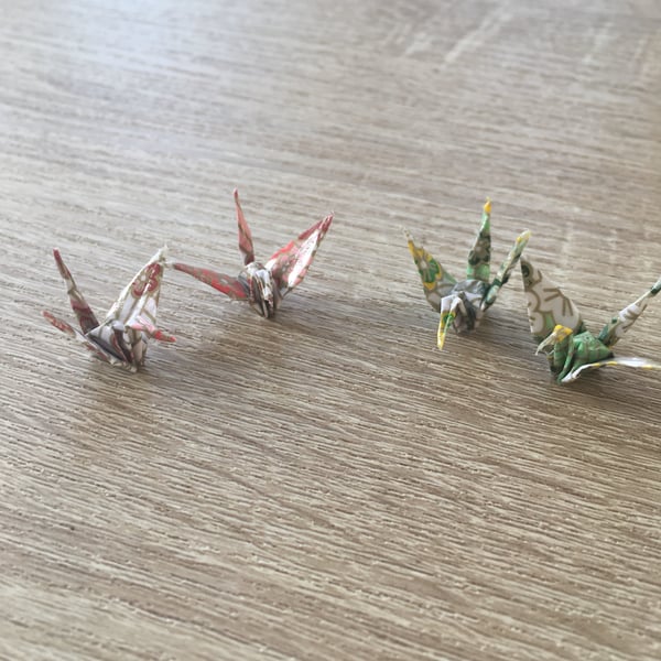 2 pair of origami cranes for earrings 