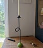 Single Metal Candle Holder Satin Black and Green - Image 2