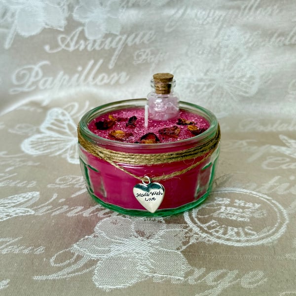 Love Potion Candle – Handmade Romantic Crystal Candle