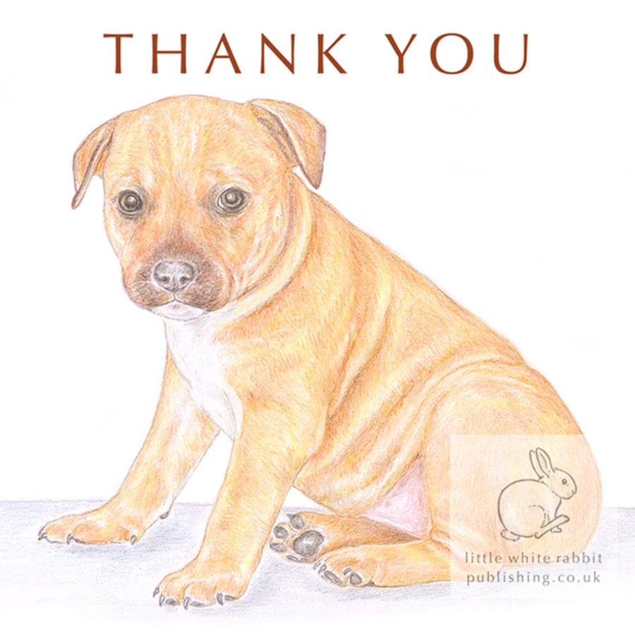 Cookie the Staffie - Thank You Card