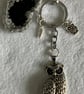 Owl keyring with crochet heart and bag clip