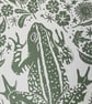 Floral frog linoprint A4