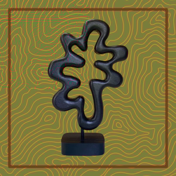 "Undulate" - abstract sapele wooden sculpture 