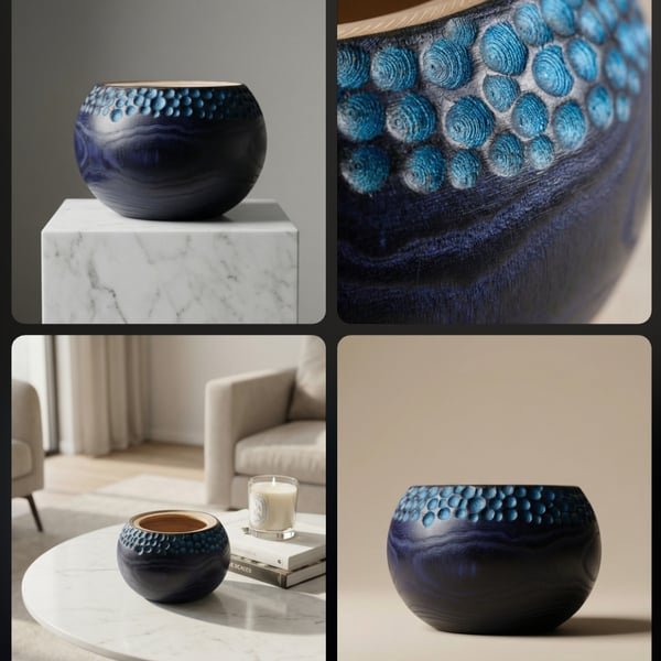 Beautiful handcrafted ash vessel bowl.