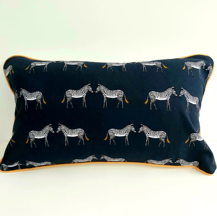 Sophie Allport Zebra Cushion with Mustard Po... Folksy