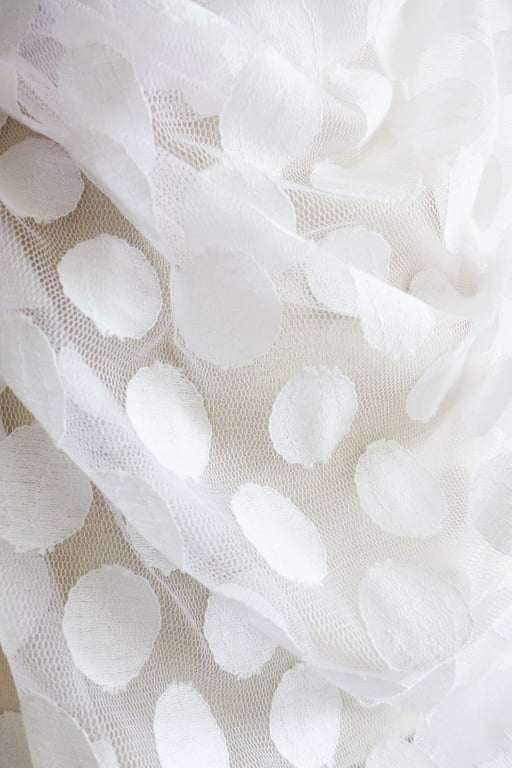 White large spot tulle fabric - 56" wide