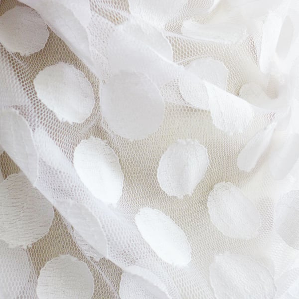 White large spot tulle fabric - 56" wide