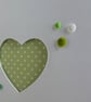 Happy Birthday Card -Spring Green and White Polka Dot Heart Aperture - Image 2