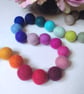 Felt Ball Garland, Rainbow Colours, Eclectic Bohemian Interiors - Image 2