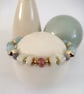 Aquamarine beaded bracelet, white beryl, strawberry quartz & Tanzanite - Image 4