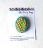 Brooch pin, oval, beaded, fabric, Edith - Image 2