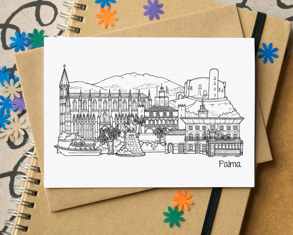 Palma de Mallorca Skyline Greetings Card