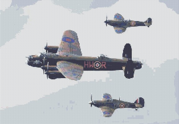 Battle of Britain Memorial flight (planes) cross stitch chart