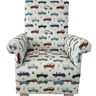 Kids Chair Land Rovers Trucks Fabric Armchair Children's Seat Boys Cars 
