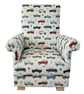 Kids Chair Land Rovers Trucks Fabric Armchair Children's Seat Boys Cars 