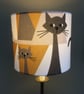 MIEOW ! FUN Cat Kitten Retro Style Swedish Fabric Lampshade - Image 5