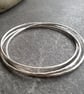 Sterling Silver Bangle Set, Interlocking Russian Wedding Ring Bangle