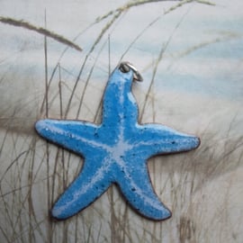 Starfish pendant in enamelled copper 259