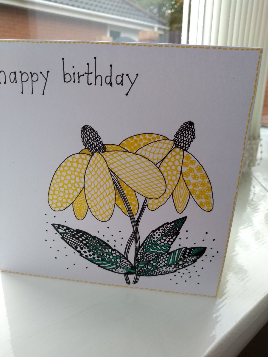 Rudbeckia autumn flower birthday card