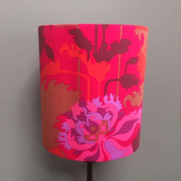 Pink Poppy Rothbury 70s  60s Textra Vintage Fabric Lampshade option 