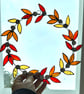 Stained Glass Autumn Wreath Suncatcher - Handmade Window Decoration - Image 5