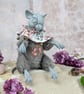'Marcel', a grey porcelain and textile mouse imp.