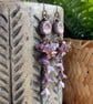 Lavender & Purple Czech Glass Flower Cluster Earrings. Nature Inspired Jewellery