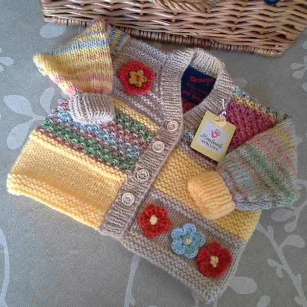 Baby Girl's Patchwork Flower Cardigan  6-12  months