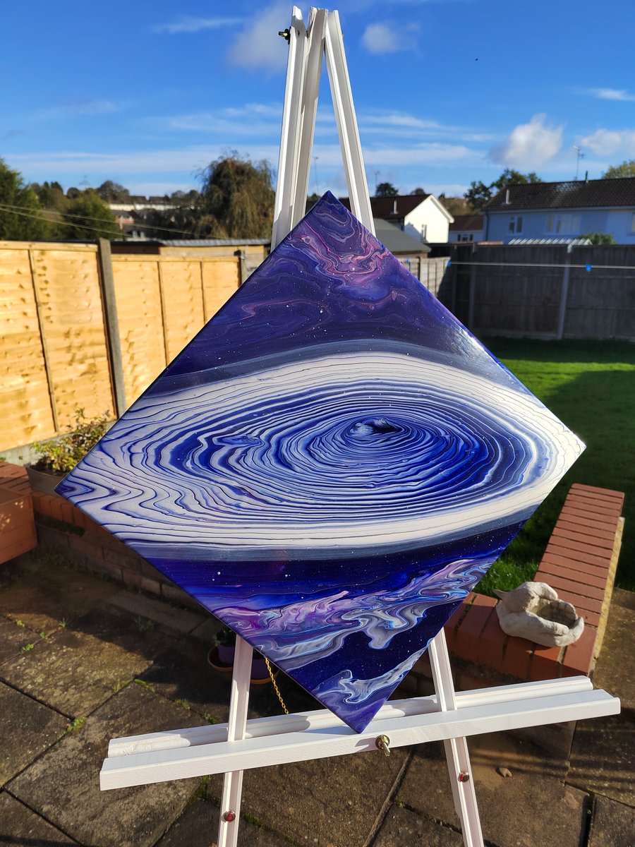 40x40cm Acrylic Pour Painting Abstract Art on Stretched Canvas Original Wall Art