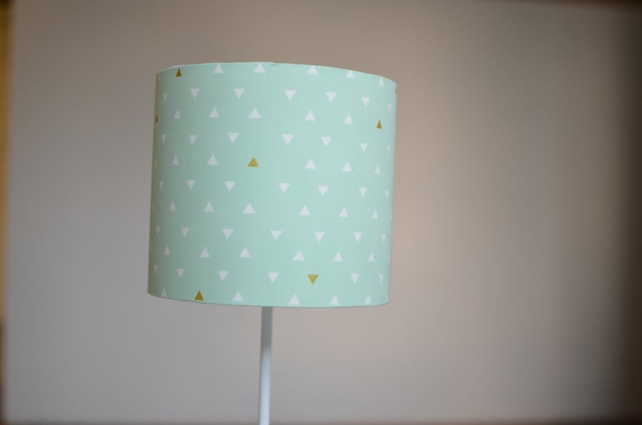 Mint Green and white Geometric lampshade 20cm 
