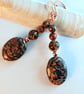 Leopardskin Jasper Earrings With Copper - Handmade In Devon - Image 7