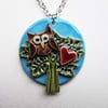 ceramic owl pendant