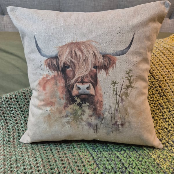 Highland Cow Cushion - Option 4 (6 Designs Available)