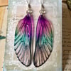 Purple Translucent Fairy Wing Sterling Silver Earrings