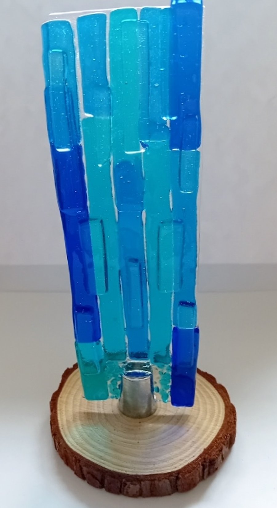 Fused glass Blues Worry Poppet