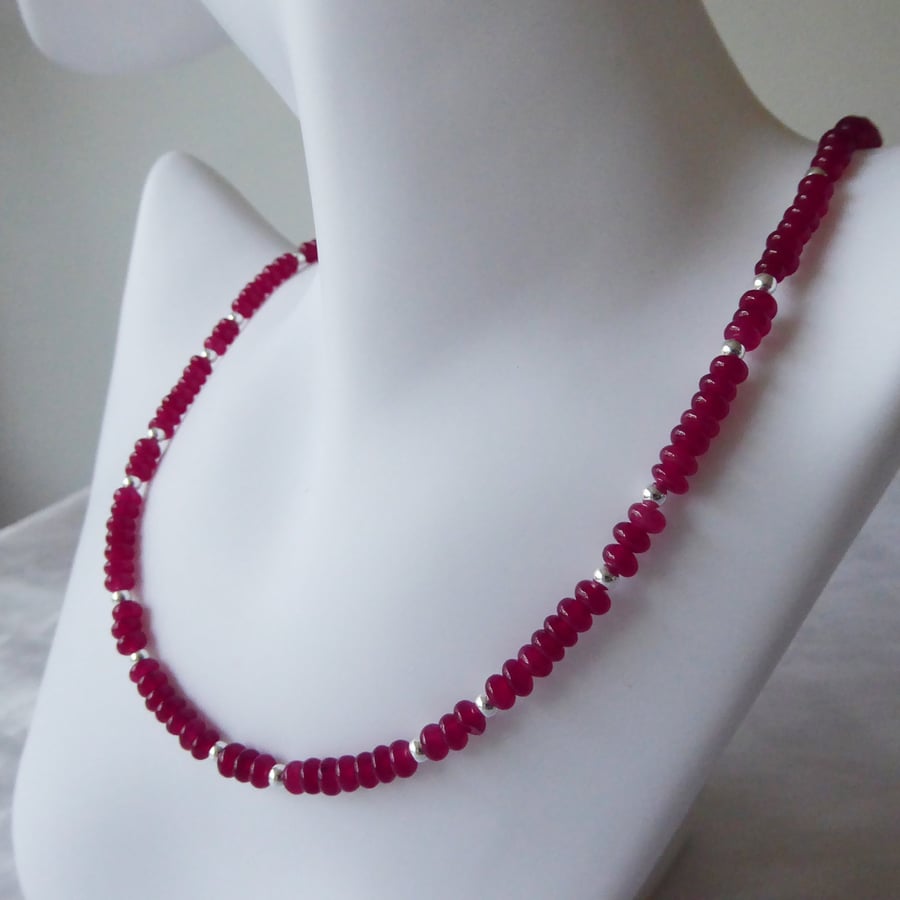 Semi-Precious Gemstone Earrings with Sterling Silver and Raspberry Agate