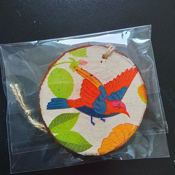 Woodslice decoupage decoration 